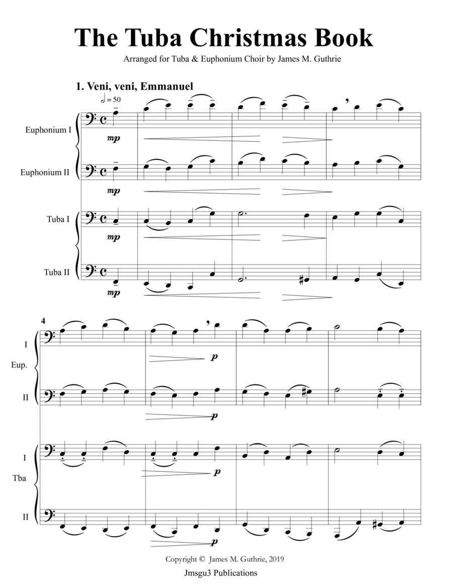 The Tuba Christmas Book Brass Ensemble scores gallery preview page 1