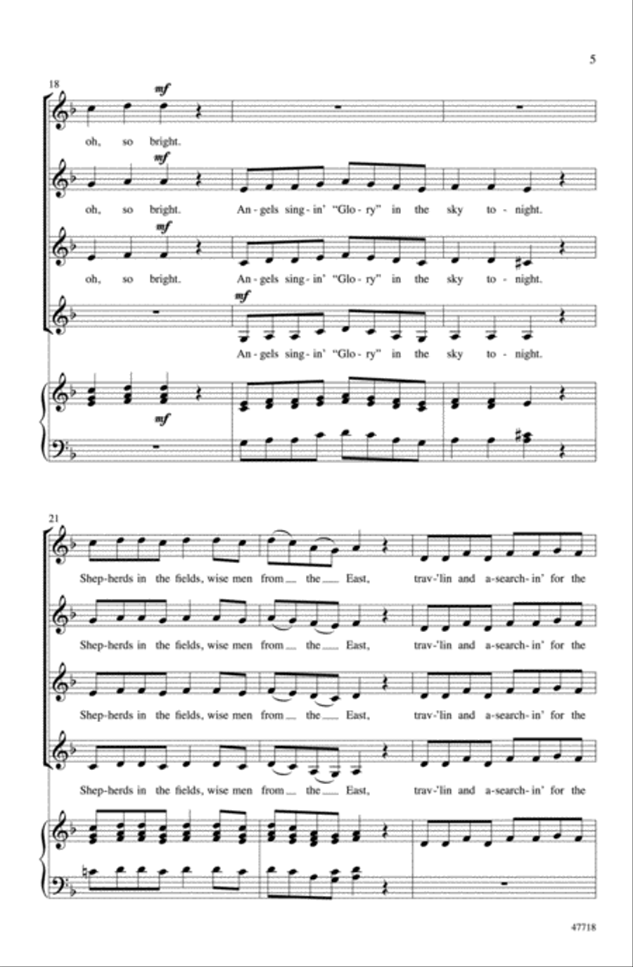 Walkin' Down the Road to Bethlehem Choir scores gallery preview page 4