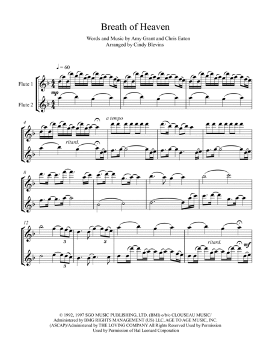 Breath Of Heaven (Mary's Song) Flute Duet scores gallery preview page 6