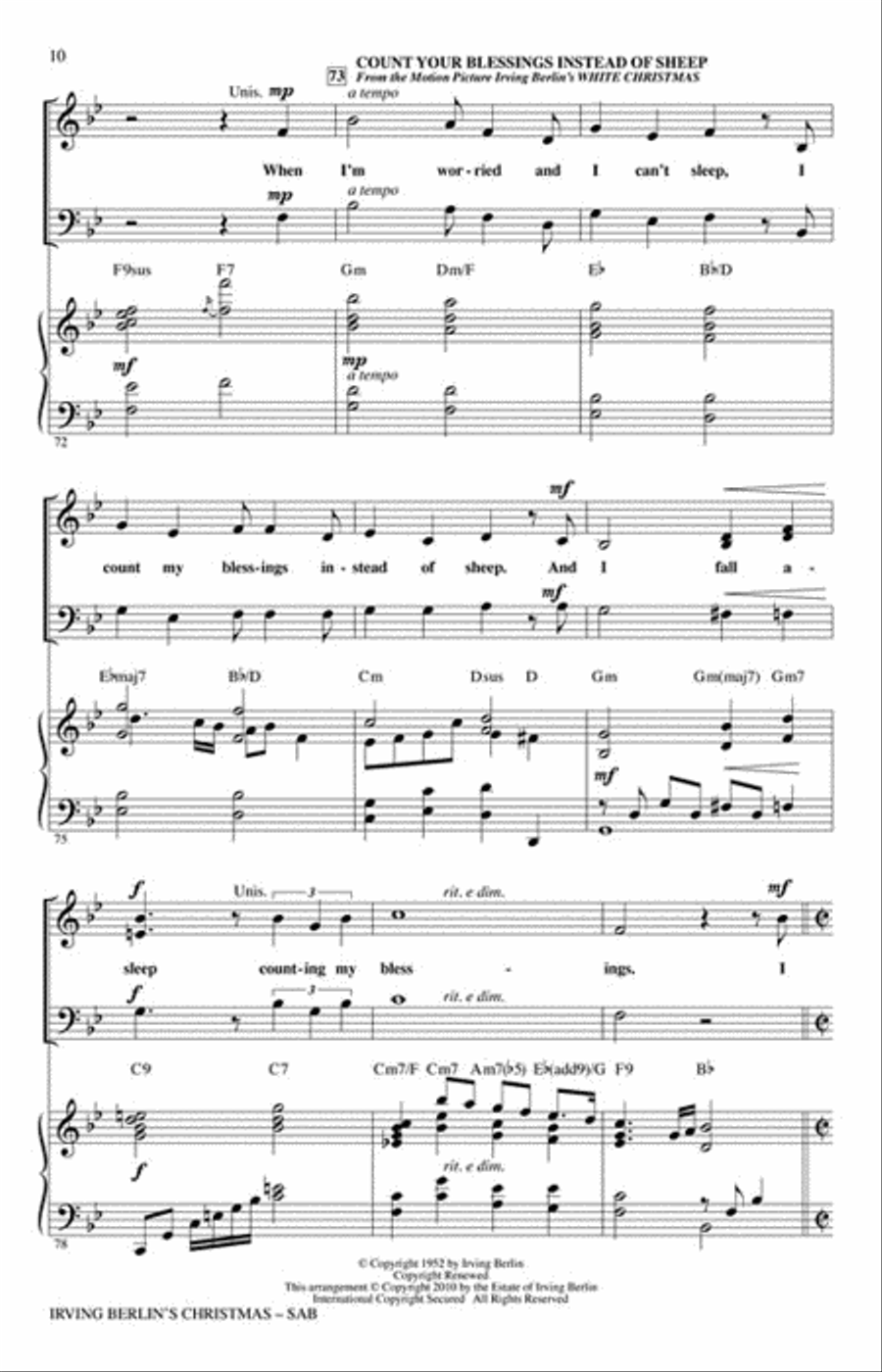 Irving Berlin's Christmas 3-Part scores gallery preview page 3