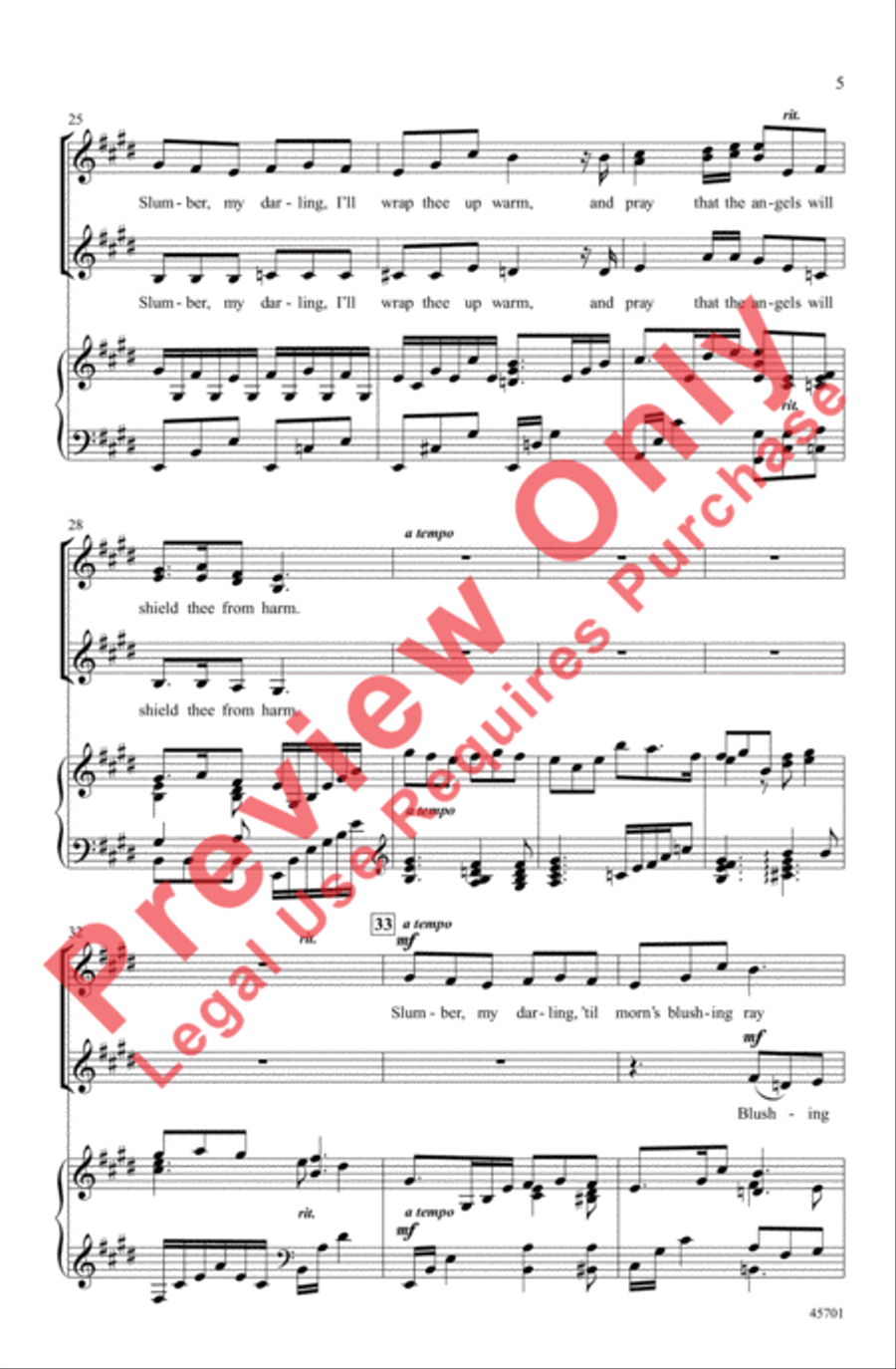 Slumber, My Darling Women's Choir scores gallery preview page 5