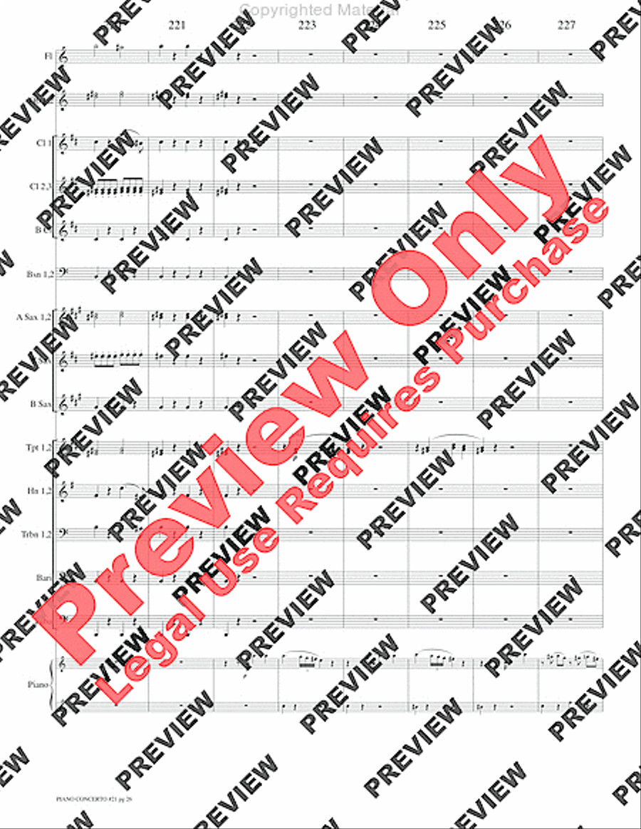 Piano Concerto No. 21, K. 467 (Movement I) Concert Band scores gallery preview page 29