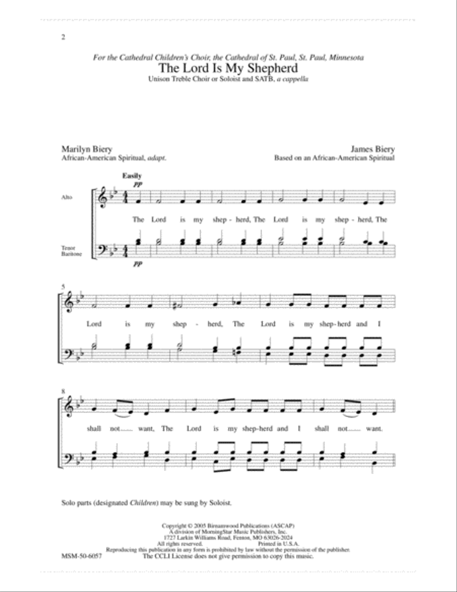 The Lord Is My Shepherd 4-Part scores gallery preview page 2