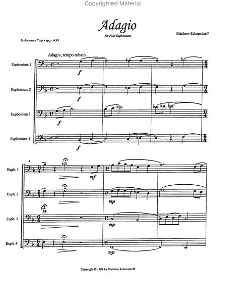 Adagio Adagio Euphonium Quartet scores gallery preview page 2