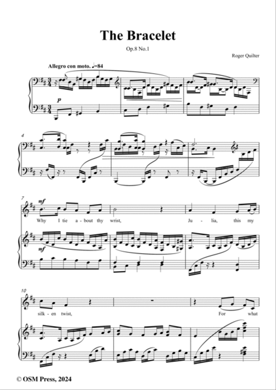 Quilter-The Bracelet,in b minor,Op.8 No.1 Voice scores gallery preview page 2