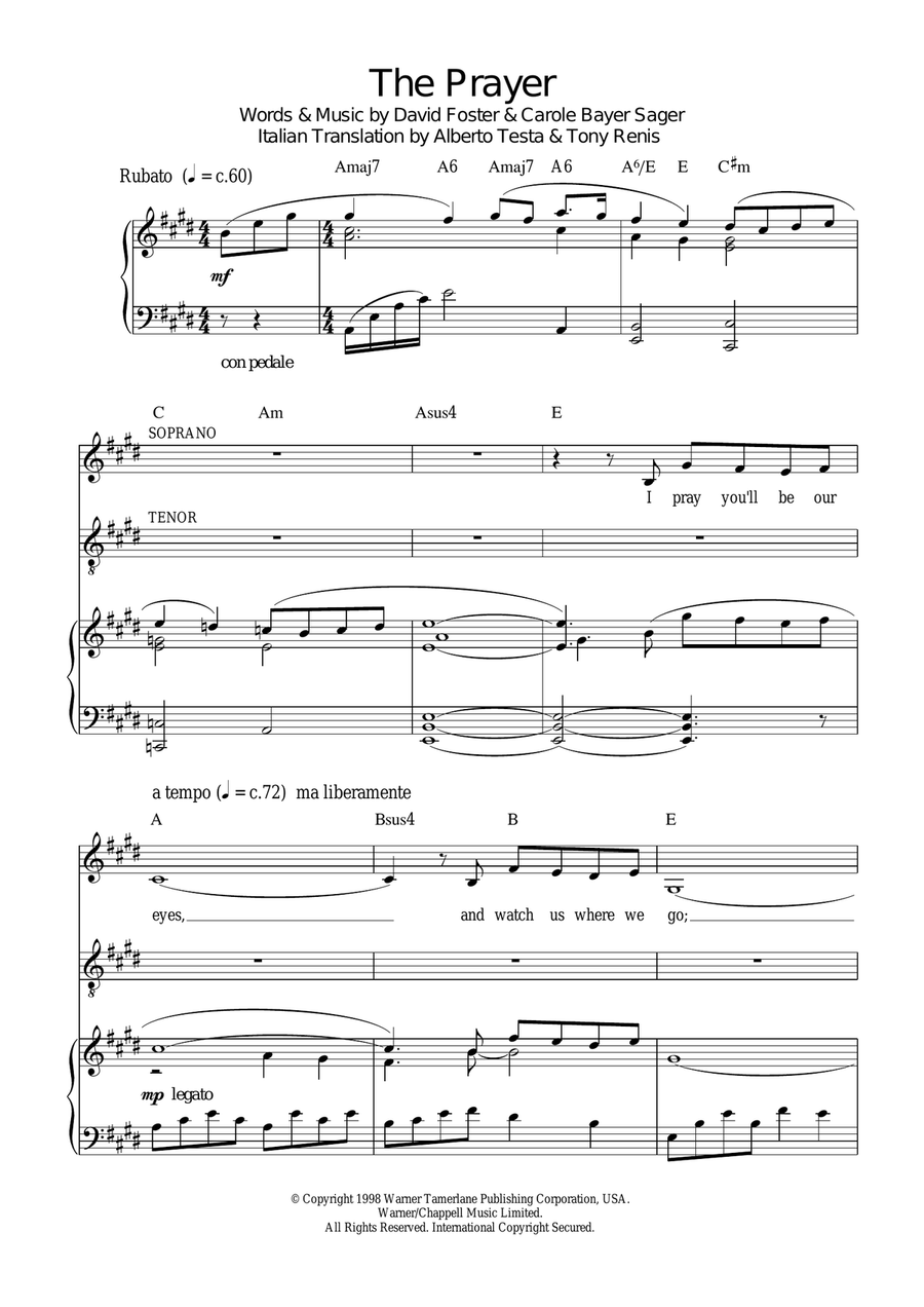 The Prayer Piano, Vocal scores gallery preview page 1