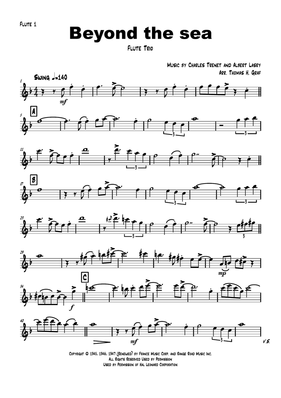 Beyond The Sea Woodwind Trio scores gallery preview page 4