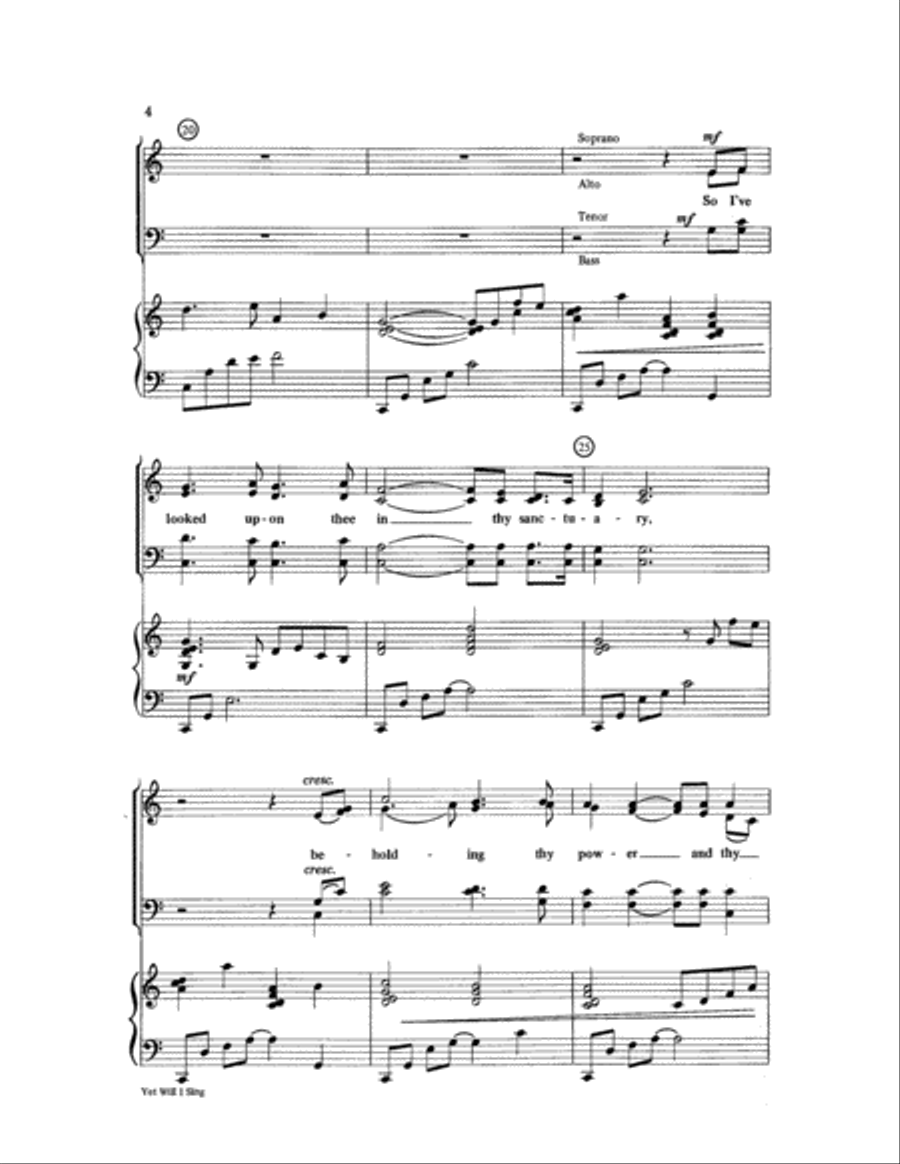Yet Will I Sing 4-Part scores gallery preview page 4