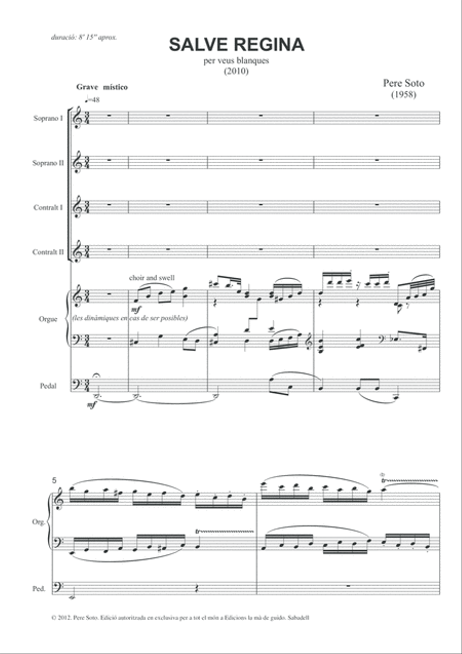 Salve, Regina 4-Part scores gallery preview page 5