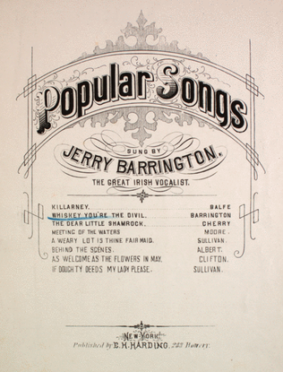 Popular Songs. Whiskey You're the Divil