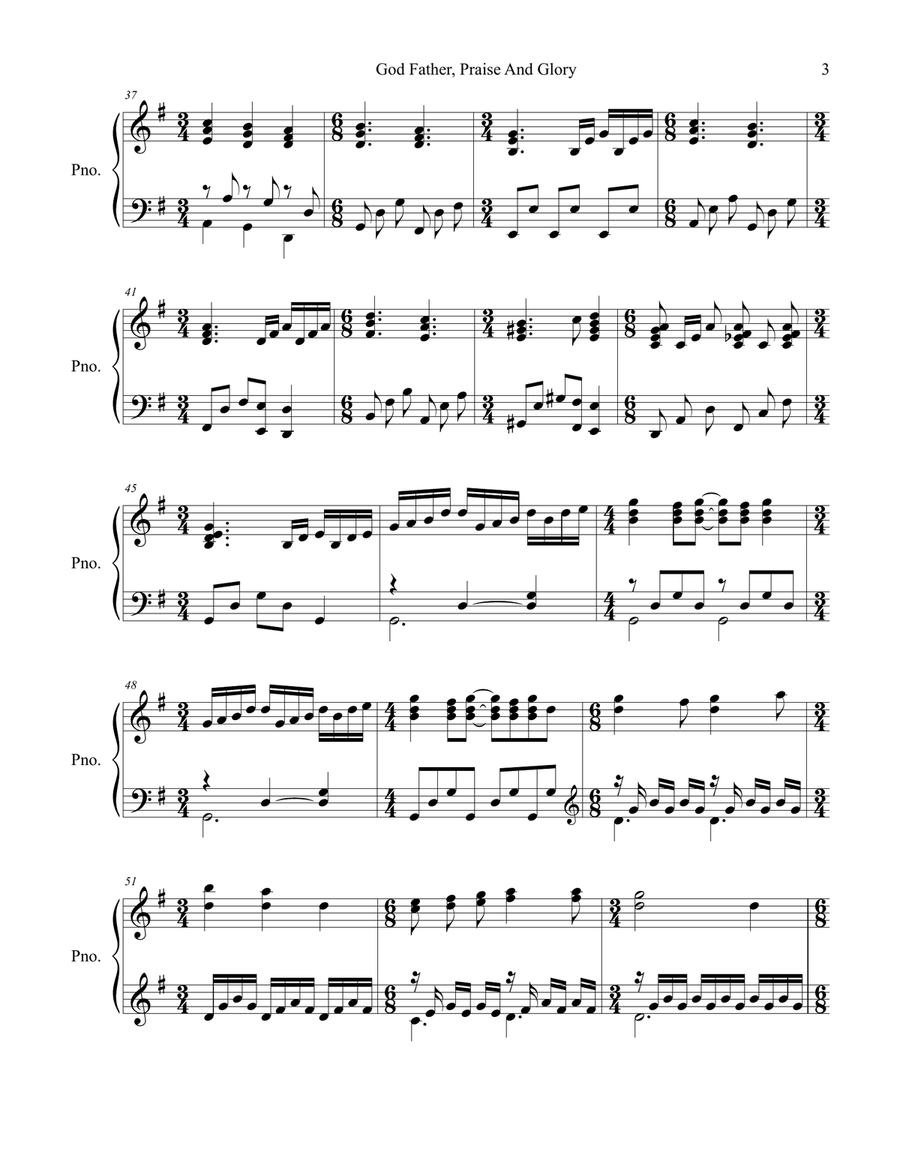 God Father, Praise And Glory Piano Solo scores gallery preview page 4