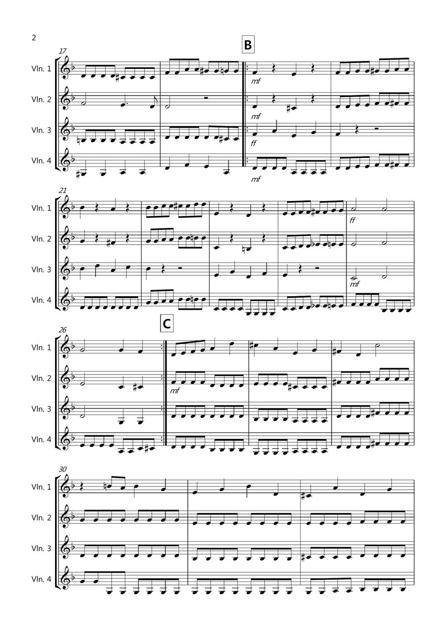 Bach Rocks! for Violin Quartet Violin Solo scores gallery preview page 2