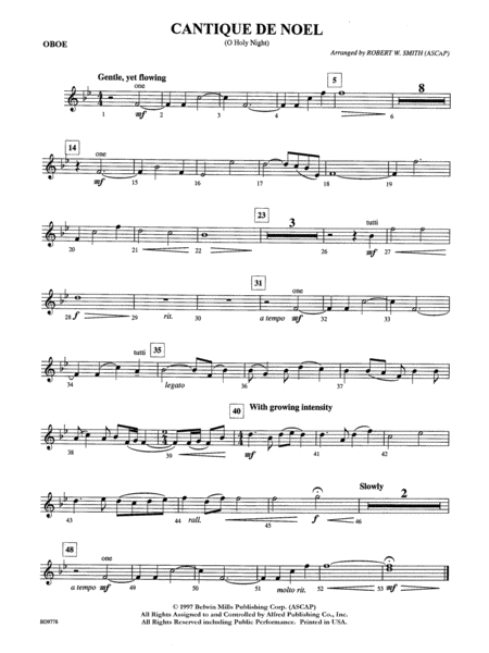 Cantique de Noel (O Holy Night): Oboe