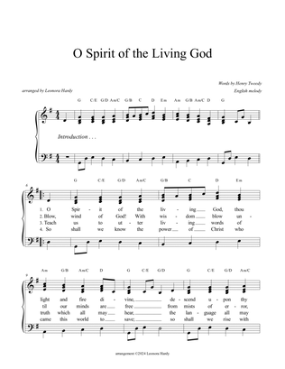 O Spirit of the Living God (piano)