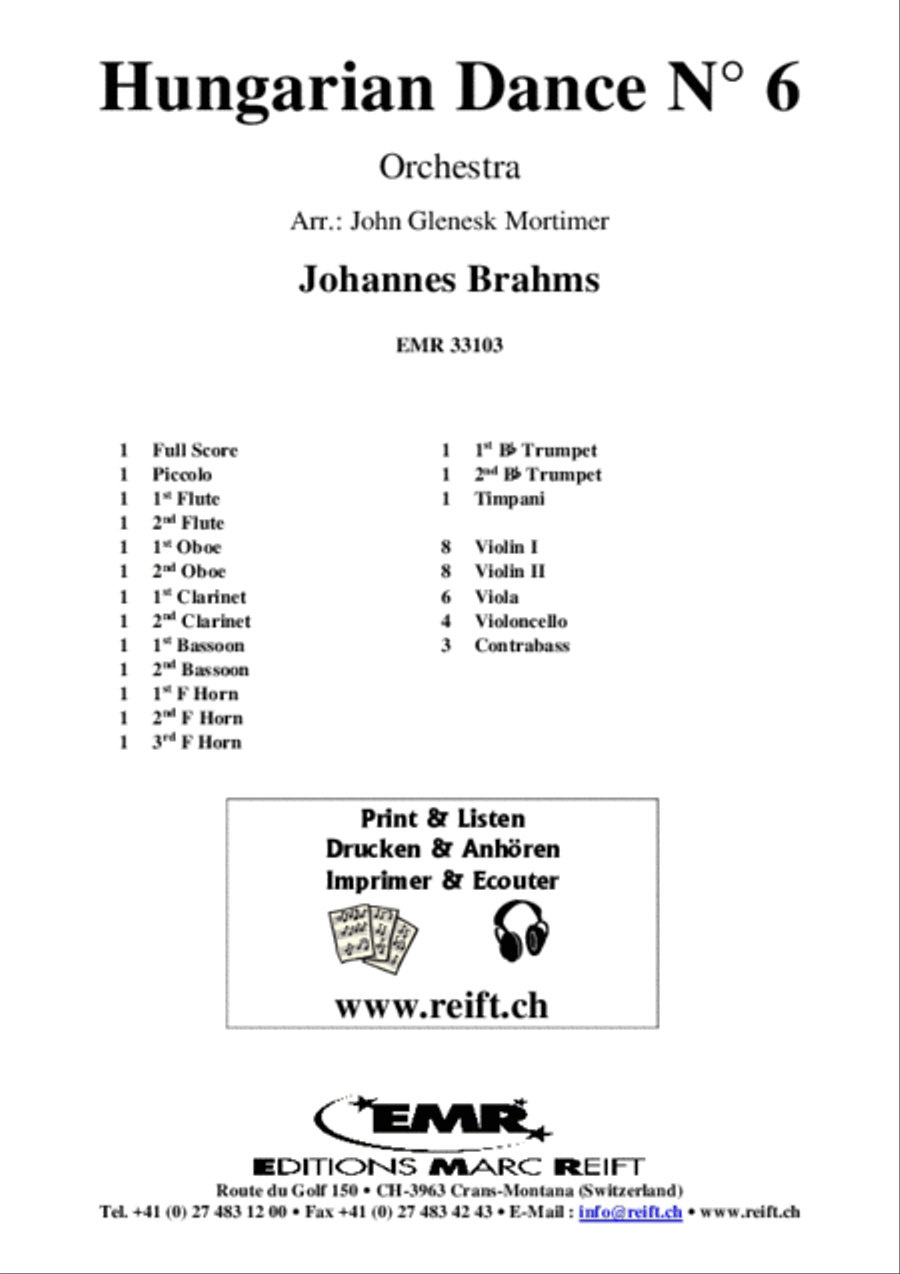 Hungarian Dance No. 6 Hungarian Dance No. 6 Orchestra scores gallery preview page 2