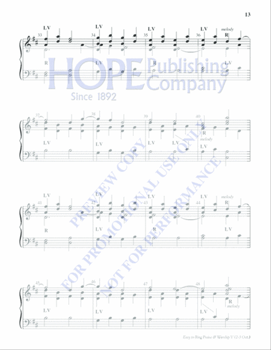 Easy to Ring Praise and Worship 3-Octaves scores gallery preview page 13