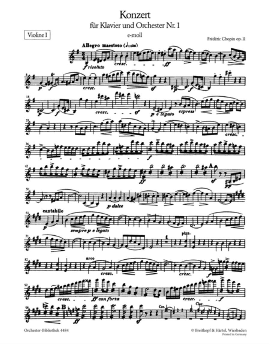 Piano Concerto No. 1 in E minor Op. 11 Orchestra scores gallery preview page 2