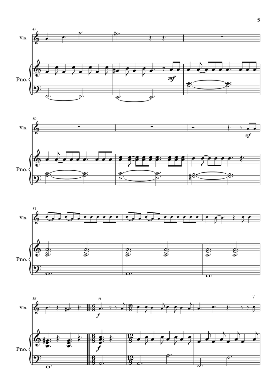 Believer Violin Solo scores gallery preview page 5