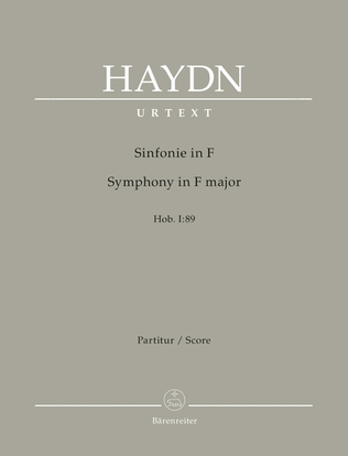 Book cover for Symphony in F major Hob. I:89