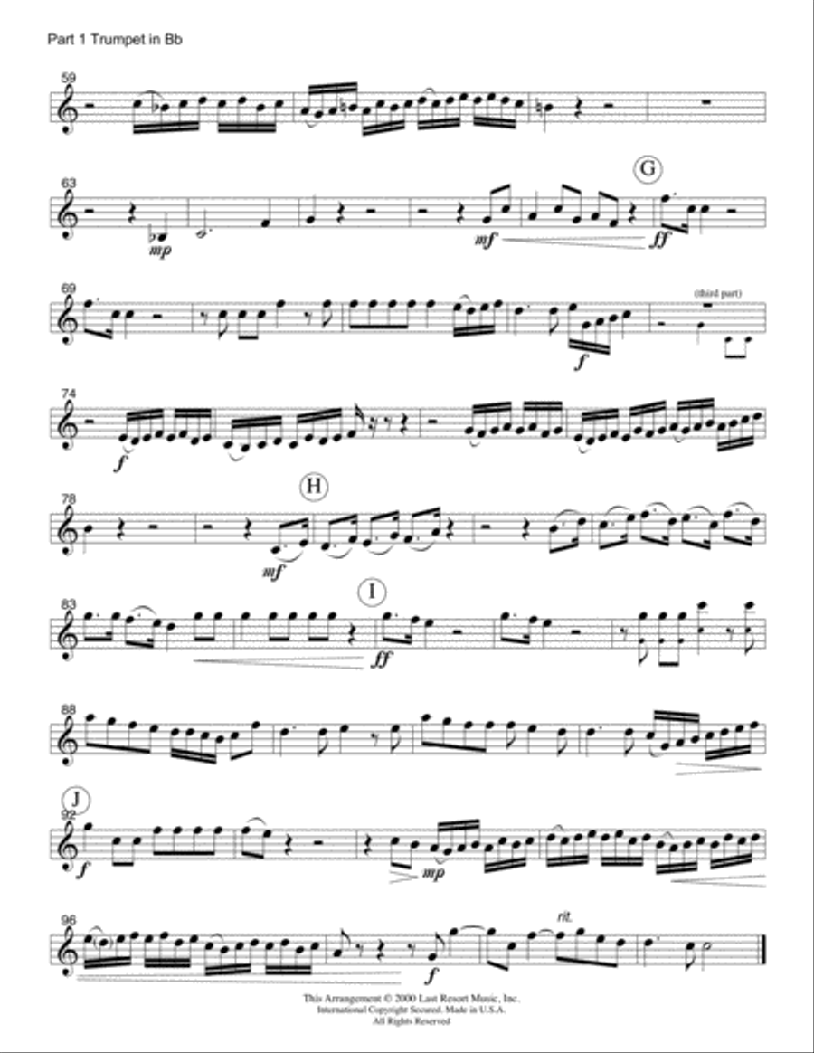 For Unto Us A Child Is Born from The Messiah for Brass Quartet (2 Trumpets, Trombone, Bass Trombone Small Ensemble scores gallery preview page 6