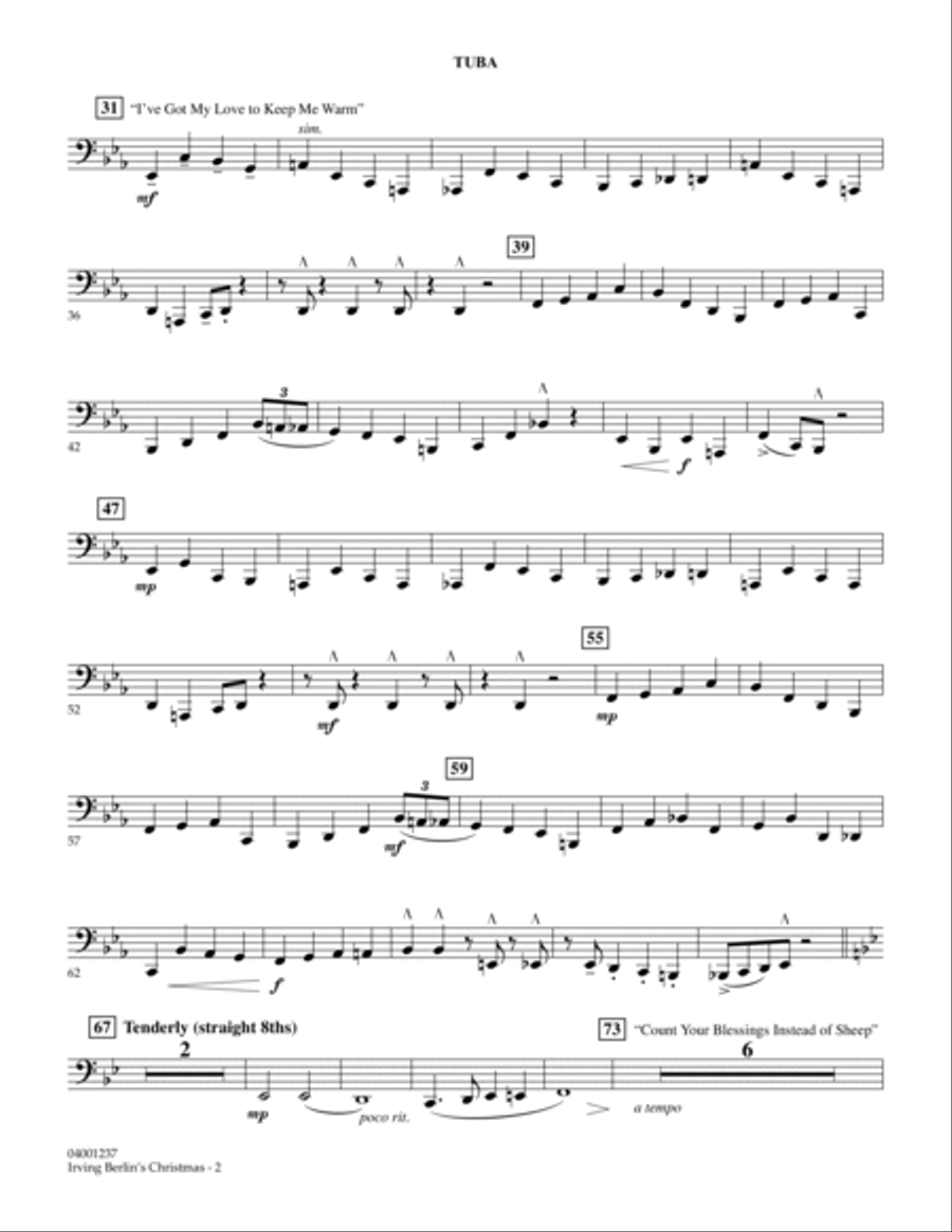 Irving Berlin's Christmas (Medley) - Tuba Concert Band scores gallery preview page 2
