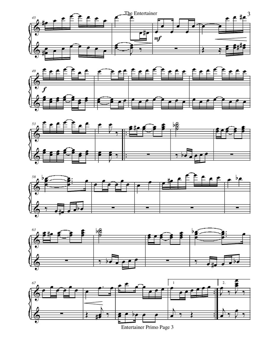Joplin's Entertainer Piano Duet (1 Piano 4 Hands) Joplin's Entertainer Piano Duet (1 Piano 4 Hands) 1 Piano, 4-Hands scores gallery preview page 3