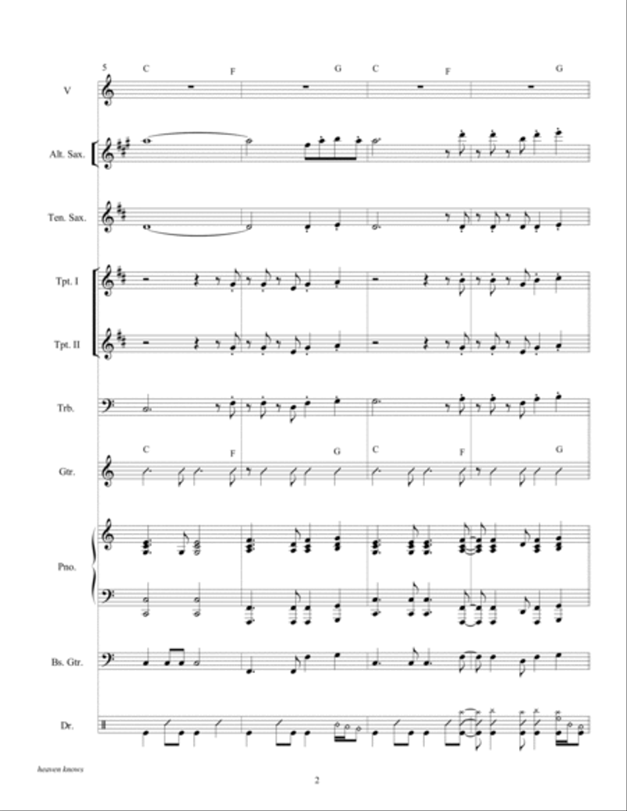 Heaven Knows Large Ensemble scores gallery preview page 4