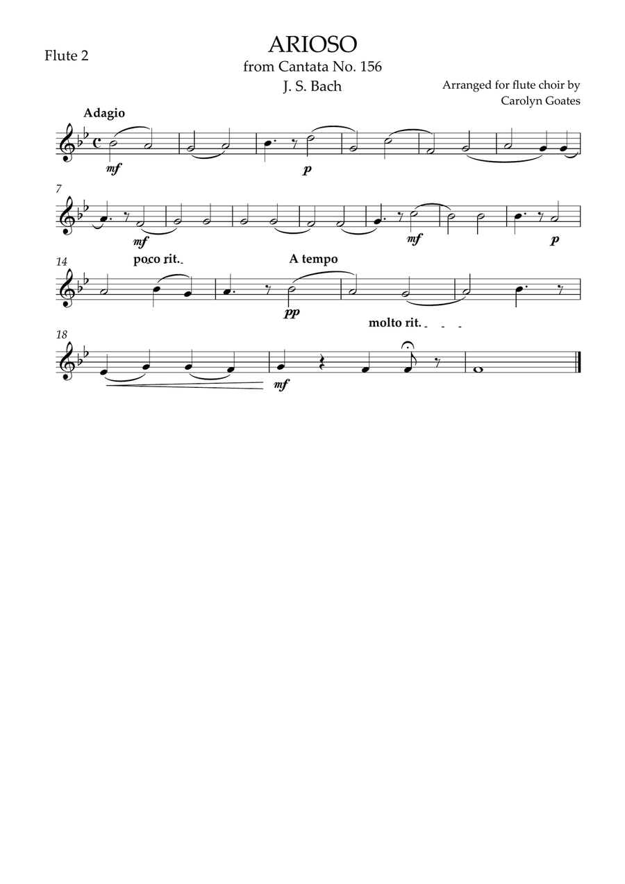 Arioso (J.S.Bach) for flute choir Flute Choir scores gallery preview page 4