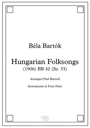 Book cover for Hungarian Folksongs, arranged for instruments in four parts