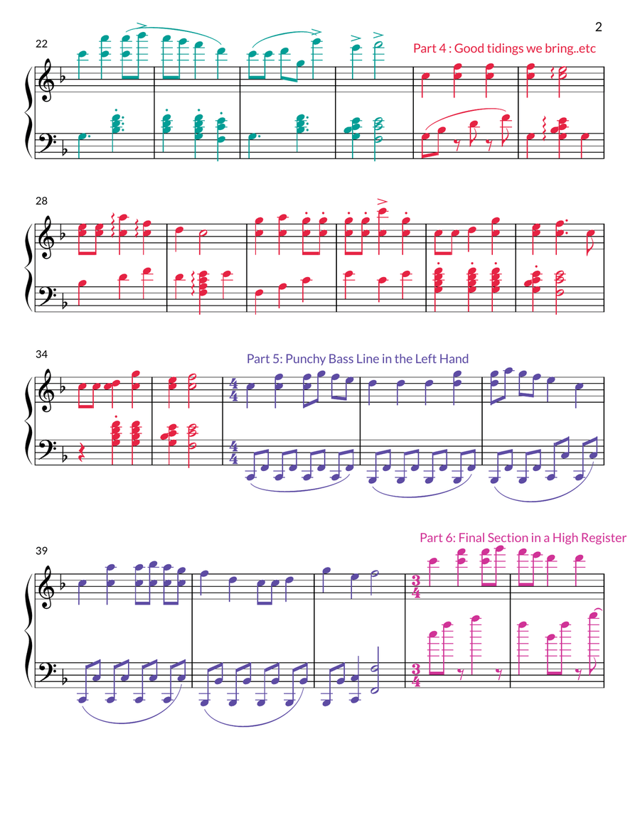 We Wish You A Merry Christmas Piano scores gallery preview page 2