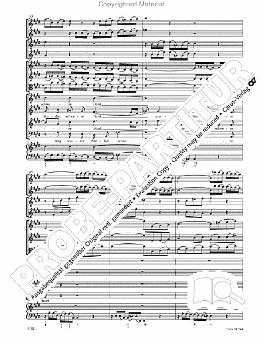 St. Matthew Passion (Matthaus-Passion) 4-Part scores gallery preview page 120