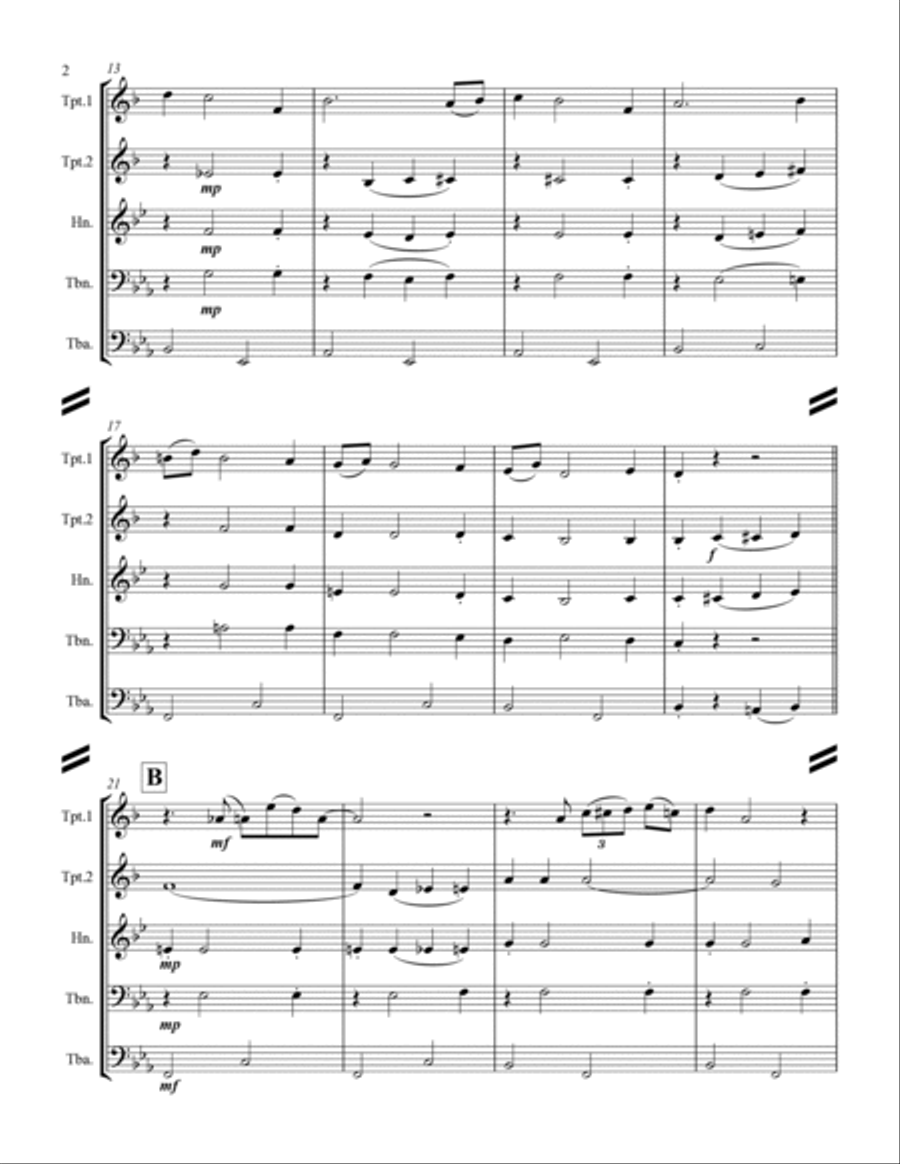 A Pretty Girl is Like a Melody (for Brass Quintet) Brass Quintet scores gallery preview page 3
