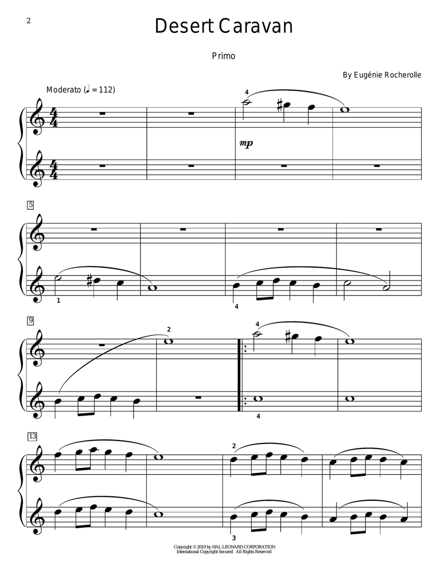 Desert Caravan Desert Caravan Piano Duet scores gallery preview page 2