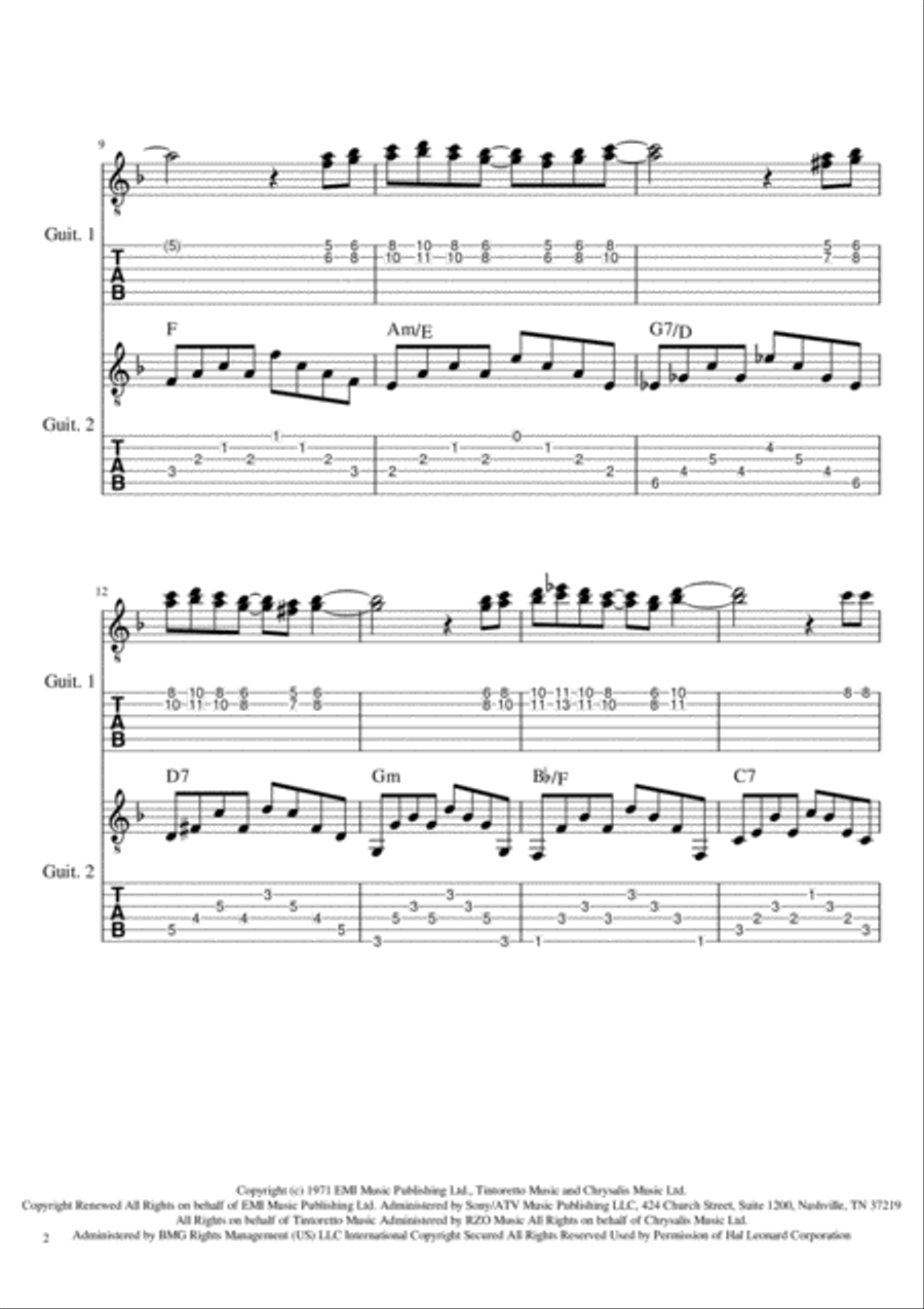 Life On Mars Guitar scores gallery preview page 2