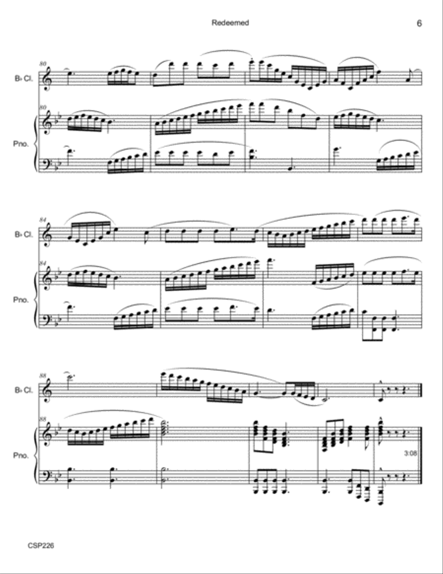 REDEEMED - CLARINET SOLO with Piano Accompaniment REDEEMED - CLARINET SOLO with Piano Accompaniment Clarinet Solo scores gallery preview page 6