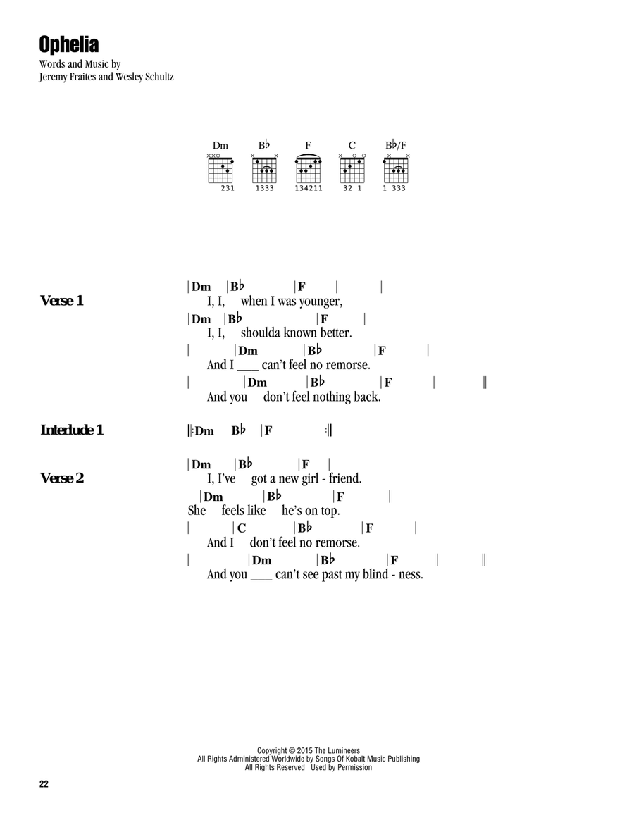 Ophelia Ophelia Acoustic Guitar scores gallery preview page 1