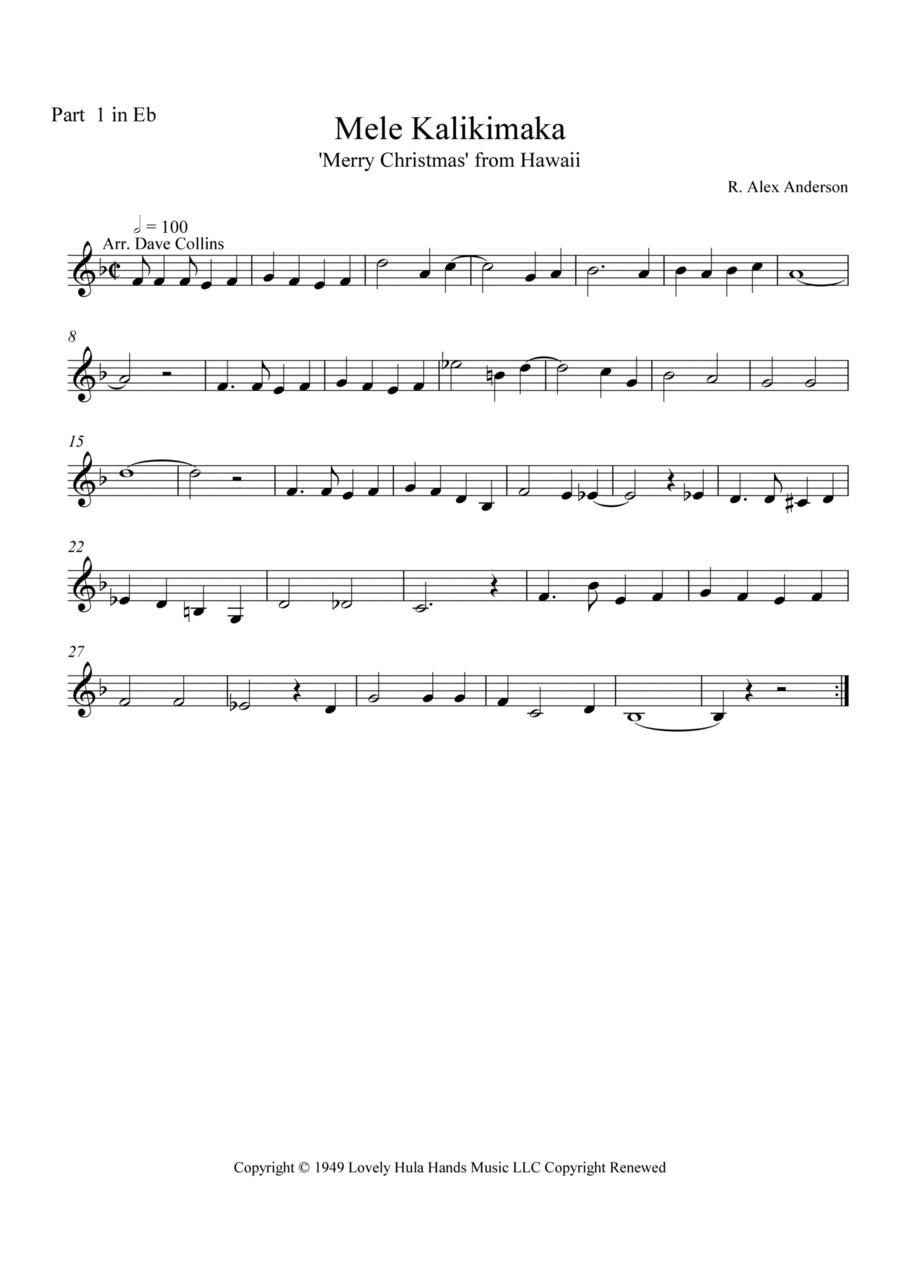 Mele Kalikimaka Brass Band scores gallery preview page 1