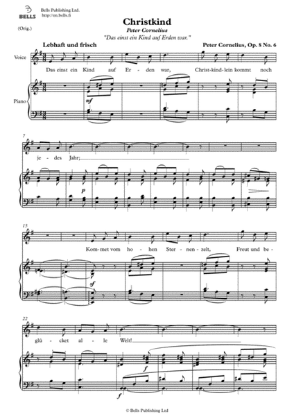 Christkind, Op. 8 No. 6 (Original key. E minor)