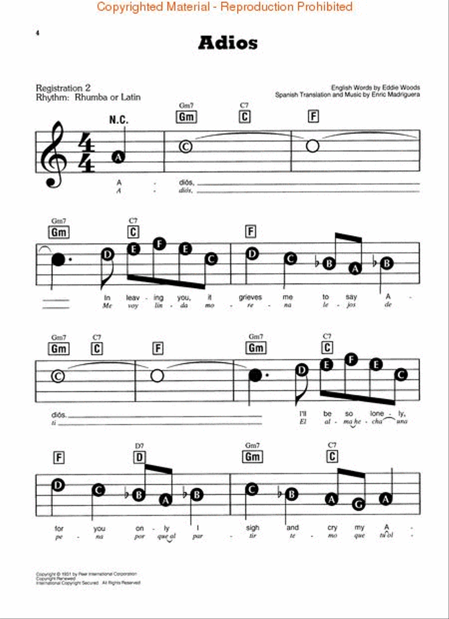 Latin Hits Electronic Keyboard scores gallery preview page 2