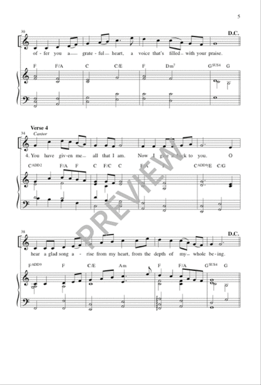 Now in Peace, O God 4-Part scores gallery preview page 6