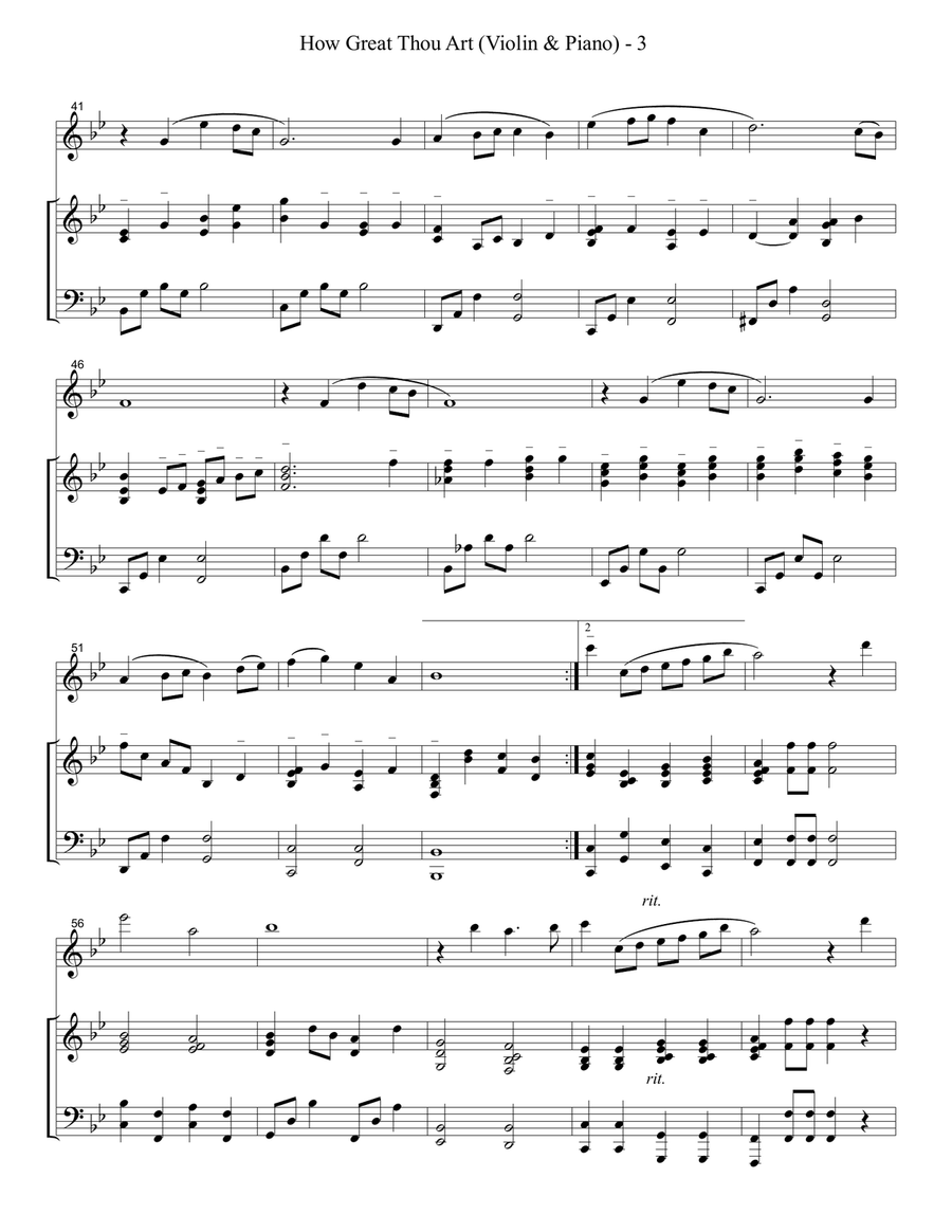 How Great Thou Art Instrumental Violin Solo Violin Solo scores gallery preview page 3