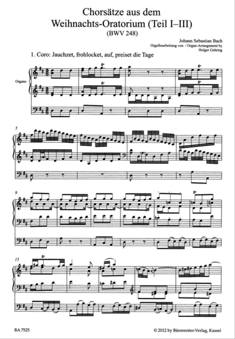 Choral settings from the Christmas Oratorio Part I-III 4-Part scores gallery preview page 2