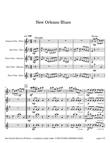 New Orleans Blues by JR Morton for Woodwind Quartet in Schools image number null