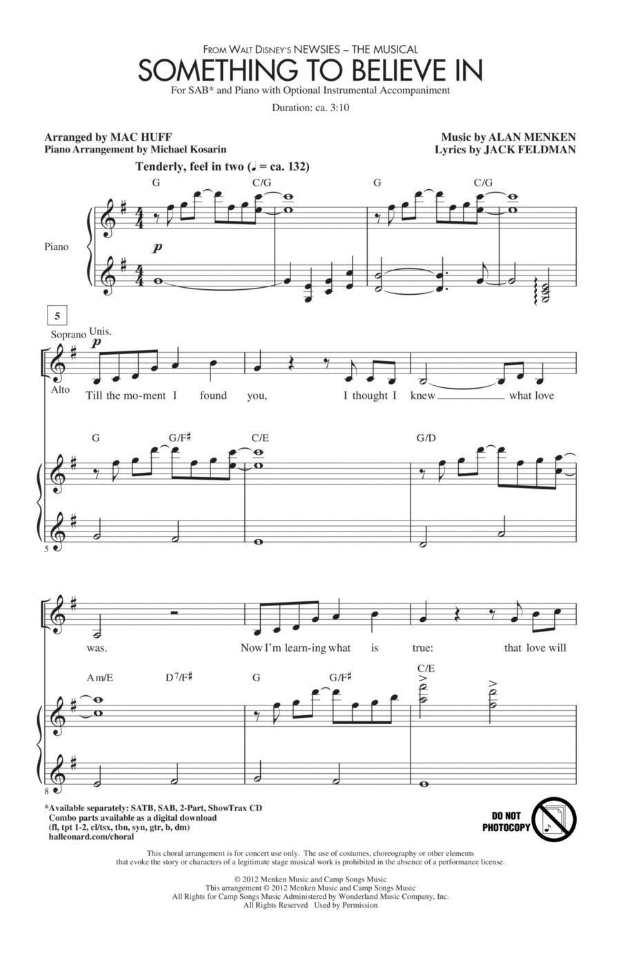 Something To Believe In Something To Believe In 3-Part scores gallery preview page 1
