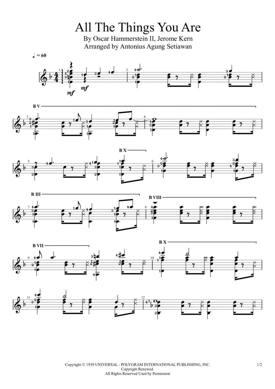 Beautiful Love Electric Guitar scores gallery preview page 1
