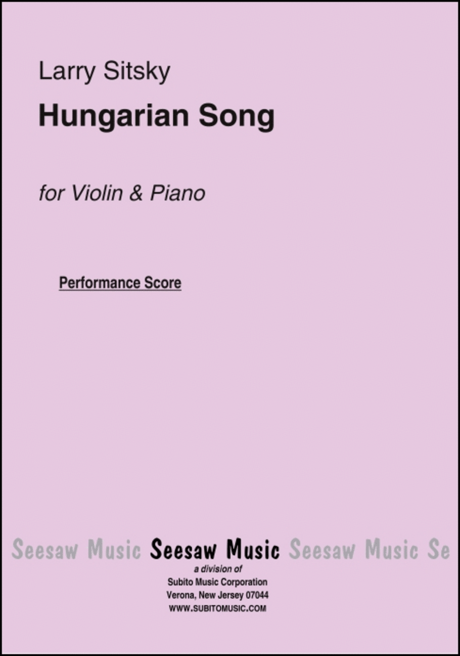 Hungarian Song Violin Solo scores gallery preview page 1