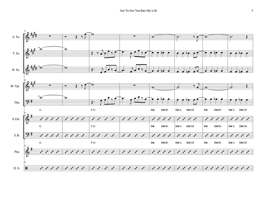 Got To Get You Into My Life Cover Band scores gallery preview page 3