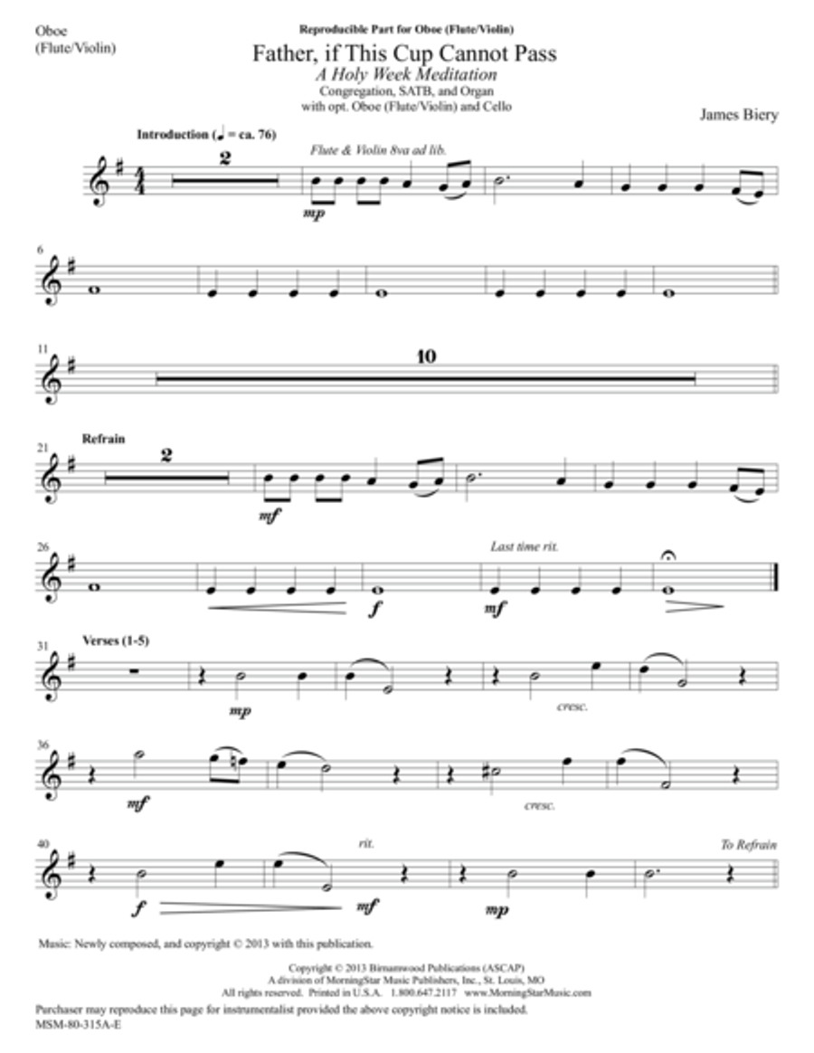 Father, if This Cup Cannot Pass: A Holy Week Meditation Choir scores gallery preview page 1