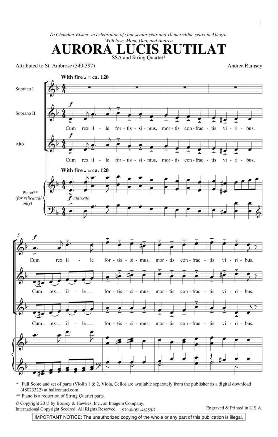 Aurora Lucis Rutilat Aurora Lucis Rutilat SSA scores gallery preview page 1