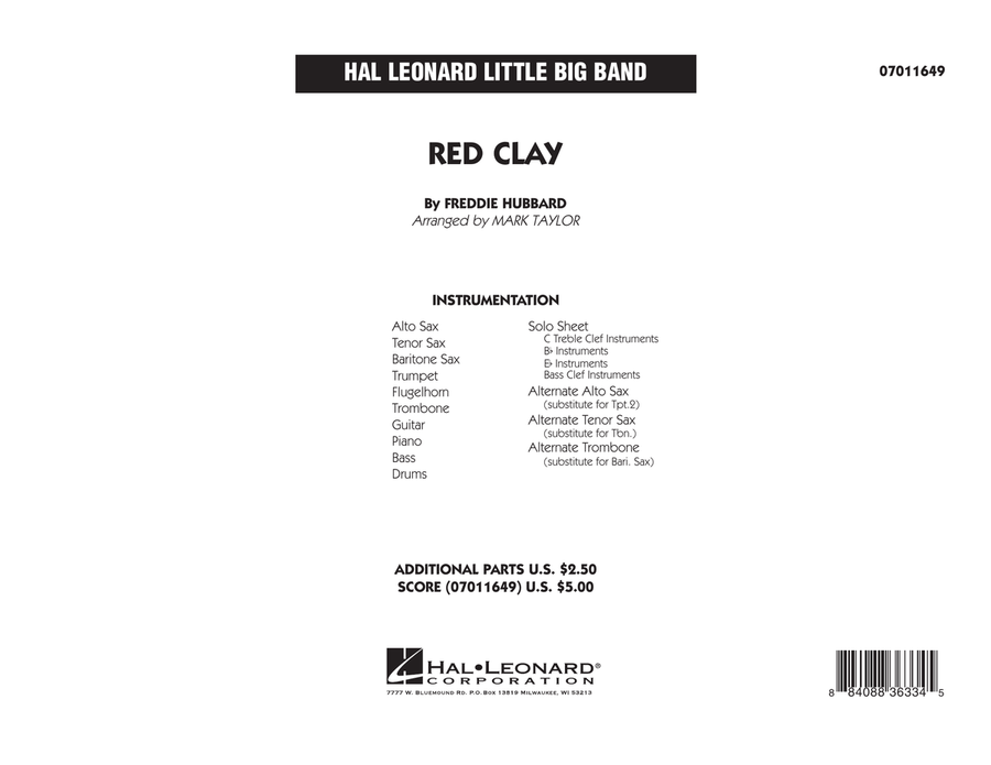 Red Clay - Conductor Score (Full Score) Jazz Ensemble scores gallery preview page 1
